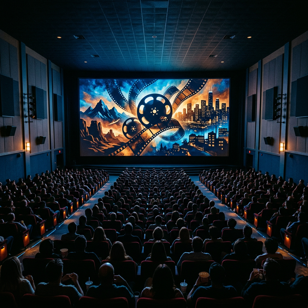 Cinematic theater scene for premieres